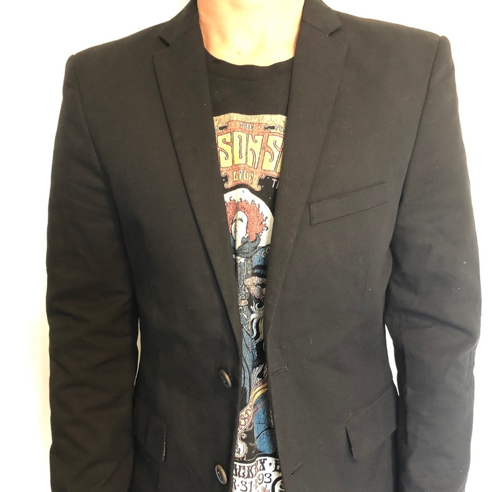 Black Tailored Mens Suit Jacket